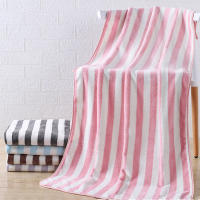 Toallas De Baño De Peluche Grande Y Suave Con Diseño Rayado Alta Absorción Rápida Para Piel Sensible Y Uso Diario - details 6
