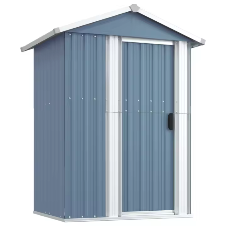 vidaXL Cobertizo de jardín acero galvanizado 126x97,5x177 cm Color Antracita,  Gris,  Marrón y mas - 1