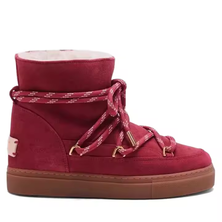 Ladybugs X Inuikii Jacquard Cordón Rojo Suede Tobillo Bota E4R2G120101 _ 436 - 1