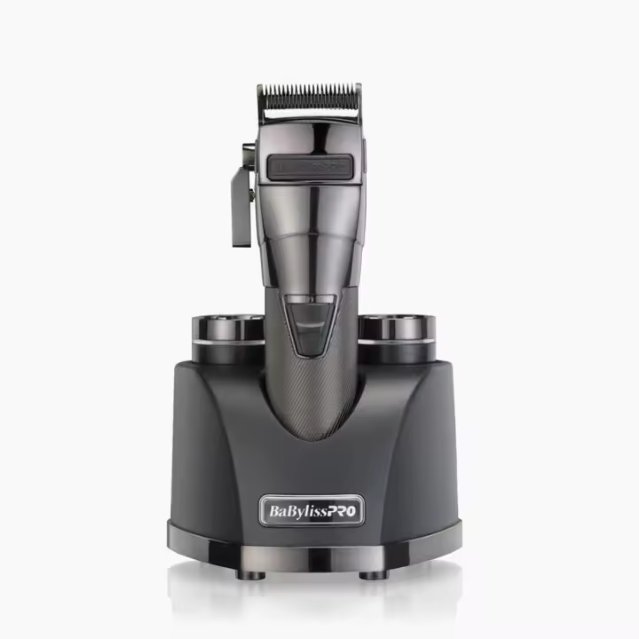 BabyLiss Pro Máquina SnapFX Clipper - Máquina de Corte Inalámbrica - Color Gris - FX895E - Cortapelos Profesional - Cuchillas Ajustables DLC con Ángulo en V - 1