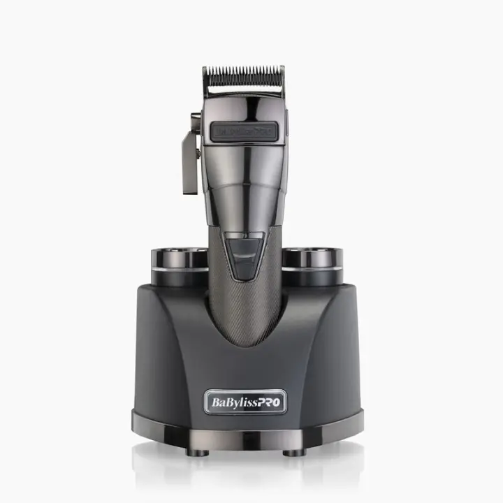 BabyLiss Pro Máquina SnapFX Clipper - Máquina de Corte Inalámbrica - Color Gris - FX895E - Cortapelos Profesional - Cuchillas Ajustables DLC con Ángulo en V - 1
