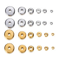 20Pcs/lot Perlas De Acero Inoxidable Para Joyería DIY Tamaños 3-10 Mm Círculo Plano Con Agujero Grande Accesorios De Joyería - details 7