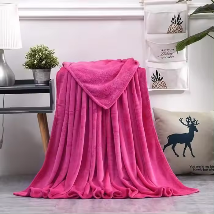 Manta polar de 120x200 cm, suave y Cálida, para Cama, Sofá, Cuadros, franela, Rose y Rojo - 1