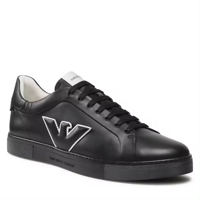 Emporio Armani Zapatillas Zapatos de cuero Hombre Negro X4X598 XN633 K001 - 1