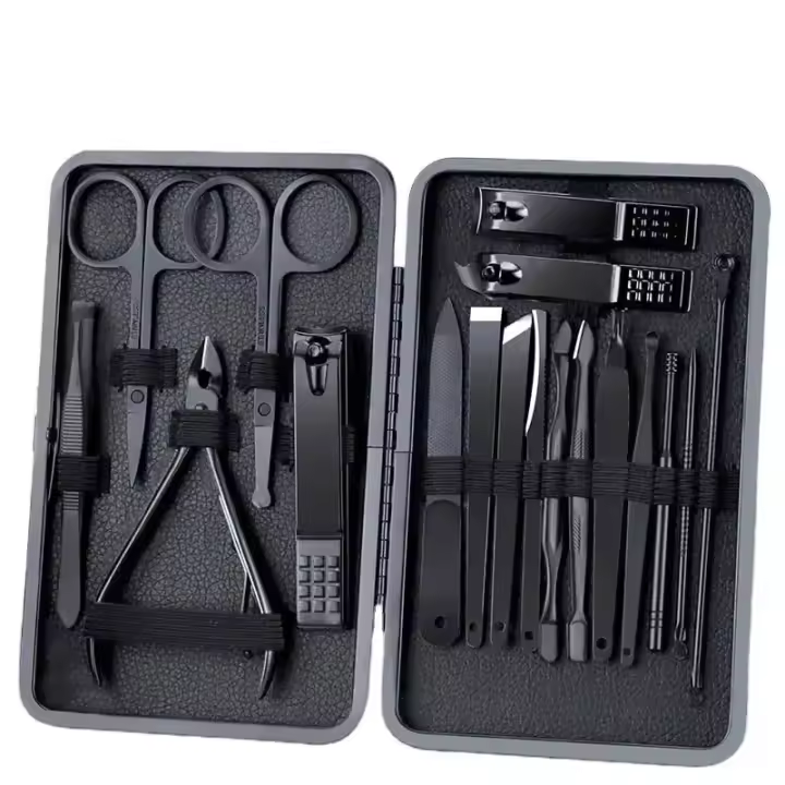 Kit De Aseo Personal De Acero Inoxidable 18 Piezas Incluye Tijeras Afeitadoras Cortauñas Y Pinzas Para Manicura Y Pedicura - 1