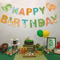 Guirnalda De Feliz Cumpleaños Con Dinosaurios Decoración De Fiesta Infantil Con Globos Roar Dino Y Animales Del Árbol De Safari Tamaño 1er Cumpleaños - details 2