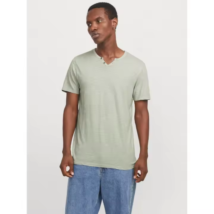 Jjesplit Neck Tee Ss Noos Gris Verdoso - 1