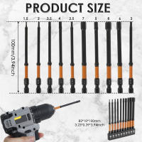 Juego De 10/20 Piezas De Bits Hexagonales De Impacto S2 Alloy Steel Con Punta Magnética Para Taladro 1/4 Pulgada SAE Y Metrico Para Taladro - details 0