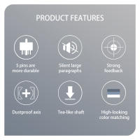 Interruptores Mecánicos Outemu Silent Peach V2 Upgrade Lemon V2 Lineales Y Táctiles 5 Pines Lubrificados Intercambiables Caliente Para Teclado Mecánico - details 2