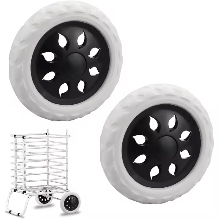 2 piezas de repuesto para carrito de compras de 6,3 pulgadas, ruedas para cochecitos, carritos de equipo - 1