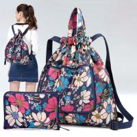 Mochila Plegable Para Mujer Impermeable Y Antirrobo De Gran Capacidad Ultraligera Bolsa De Compras Con Cordón Estilo Deportivo Y Yoga - details 1