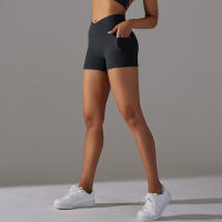Shorts Deportivos Sin Costuras Cintura Alta Push up Yoga Elásticos Para Gimnasio Y Correr Shorts Transpirables De Poliéster Y Nylon - details 42