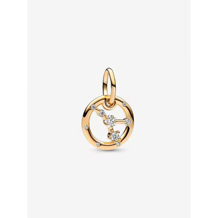 Pandora - Charm Colgante del zodiaco Cáncer - Baño de Oro de 14K - 1
