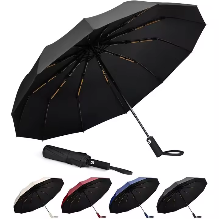 Paraguas Plegable Automático,Paraguas Plegable Antiviento para Hombre y Mujer Apertura y Cierre Automático,Paraguas Invertido, Resistente al Viento Paraguas para Adultos - 1