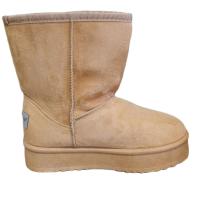 Botines Mujer, Invierno, Australiano, Forrado Con Pelo Interior, Camel, Negras, Caña Corta, Suela Plataforma Planos - details 4