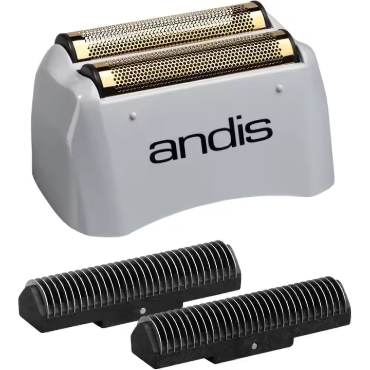 17155, Pro Shaver Replacement Foil and Cutter - Compatible con los modelos Andis, Super Soft Gold Titanium Cutters-para corte cerrado, afeitado suave - 1