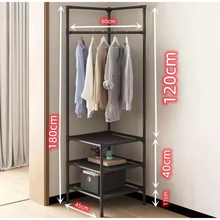 Perchero de pie de esquina y Zapatero Pared para Ropa  Estantería ropa estante zapato armario empotrado organizador  zapato armario empotrado organizador Vestíbulo - 1