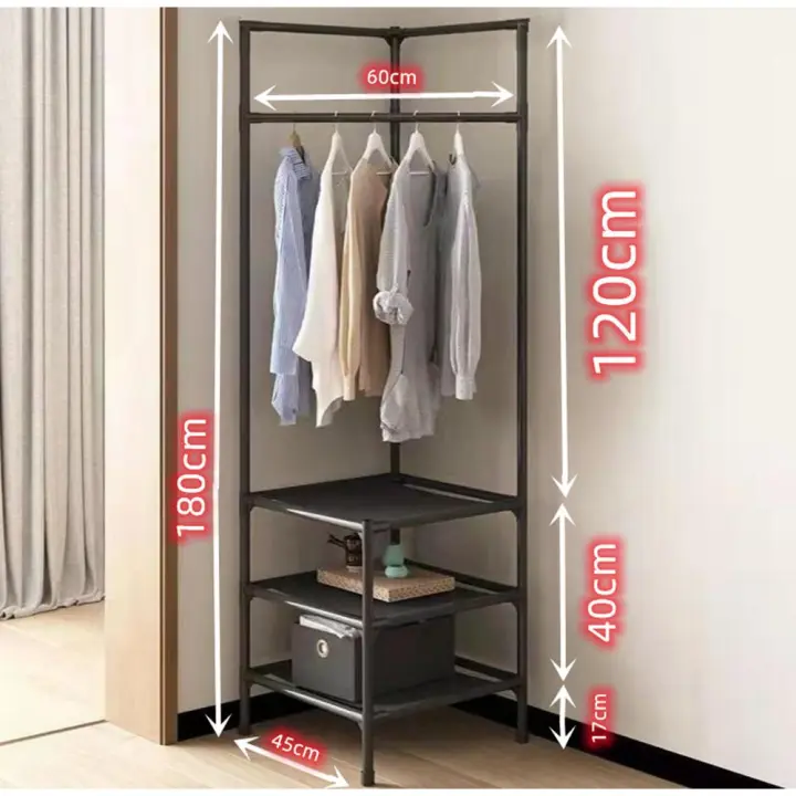 Perchero de pie de esquina y Zapatero Pared para Ropa  Estantería ropa estante zapato armario empotrado organizador  zapato armario empotrado organizador Vestíbulo - 1