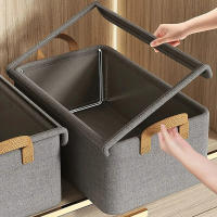 Caja De Almacenamiento Plegable Con Marco De Acero Cationico Multi-compartimento Para Ropa Y Pantalones Ecológico Para El Hogar - details 0