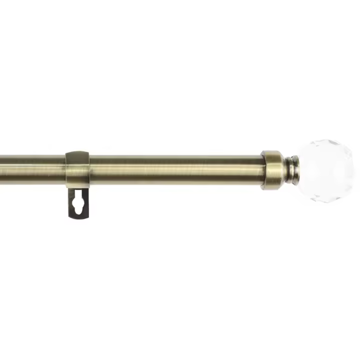 YUNIK HOME- Barra Sencilla Forja Universal Extensible, Barra de Cortinas Decorativa Extensible de Acero ideal para Salón, Comedor, Habitación, Oficina- Bola Cristal - 1