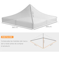 Outsunny Techo de Carpa para Celebraciones 3x3 m Techo de Repuesto para Carpa Plegable de Tela Oxford con Techo Puntiagudo Impermeable y Anti-UV - details 2