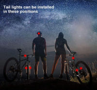 Luz Trasera De Bicicleta LED Recargable Para Ciclismo Seguridad Fácil Instalación MTB Carretera Casco Luz Delantero Y Trasero - details 4