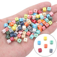 20pcs Cuentas De Cerámica De Moda 6mm Cuadradas Con Agujero De 2.0mm Para Creación De Joyas DIY Porcelana Hecha a Mano - details 2