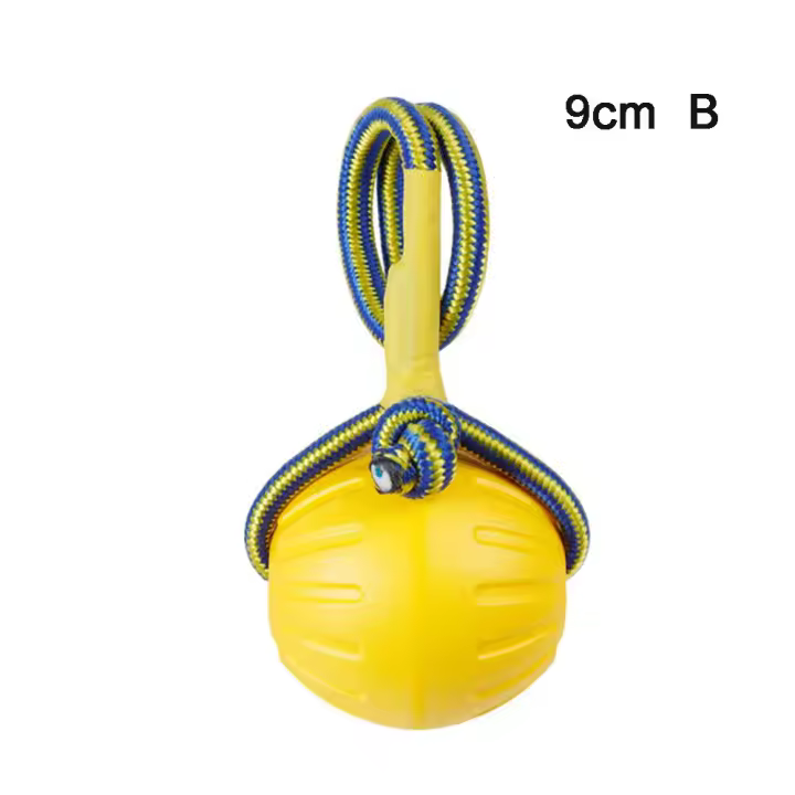 Bola De Goma Para Perros 7/9cm Juguete Interactivo Para Entrenamiento Y Buscar Bites Indestructible Para Masticar Juguetes Para Mascotas Tamaño Pequeño a Medio Color Amarillo - 1