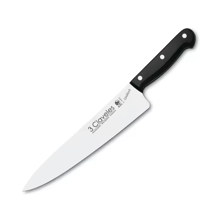 3 Claveles Uniblock - Cuchillo Cocinero Profesional 30 cm Acero Inoxidable. Mango POM - 1