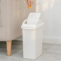 Papelera con Tapa Basculante, Cubo de Basura 15Litros, Papelera para Baño, Oficina, Cocina, Cubo Basura Tamaño  28,5 x 22,5 x 47 cm color blanco - details 4