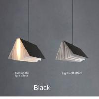 Lámpara Colgante Creativa De Libro Moderno Para Comedor Cocina IslaSuspension Lámpara De Techo Artística Metálica Blanco Negro Rosa Azul Adecuada Para Sala De Estar Estudio Dormitorio Hotel - details 9
