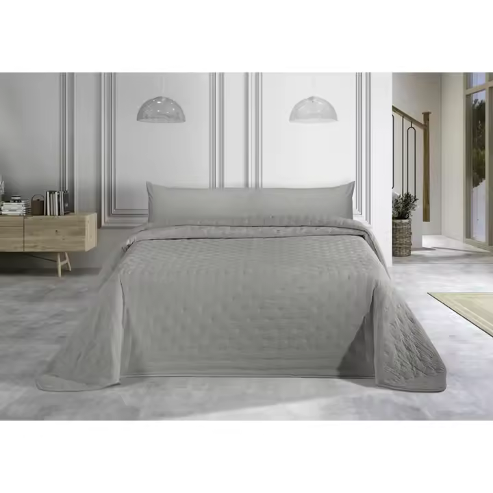 Colcha Casa Campo ANDROMEDA Gris Perla Cama de 150 (3 Piezas) - 1