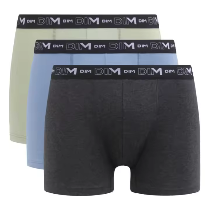 DIM - Pack de 3 Boxer de caballero. Ropa interior de Hombre. 96% Algodón y 4% Elastano. D6596 - 1
