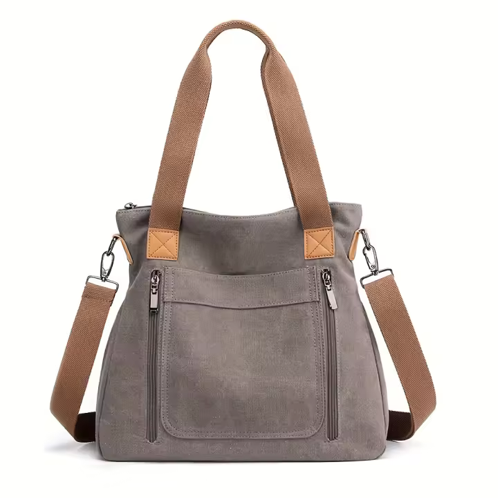 SOMY Bolso de hombro de Lona para Mujer, Bandolera multicuonal de gran capacidad, para Exteriores, a la moda - 1