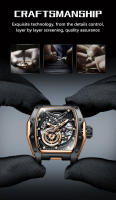 Reloj Mecánico Para Hombre LIGE Diseño Skeleton Acero Inoxidable Cristal De Zafiro Resistente Al Agua Con Display Sin Números Corona a Prueba De Agua - details 2