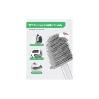 Aitsite-escobilla de baño de 1 piezas, escobilla de inodoro y soporte de silicona con mango largo de plástico antideslizante - details 2