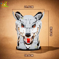 HUIQIBAO MOC Bloques De Construcción Creativos De Lobo Cabeza De Ciervo Águila Adorno De Pared Y Escultura De Animal Para Decoración Del Hogar Y Juguete - details 2