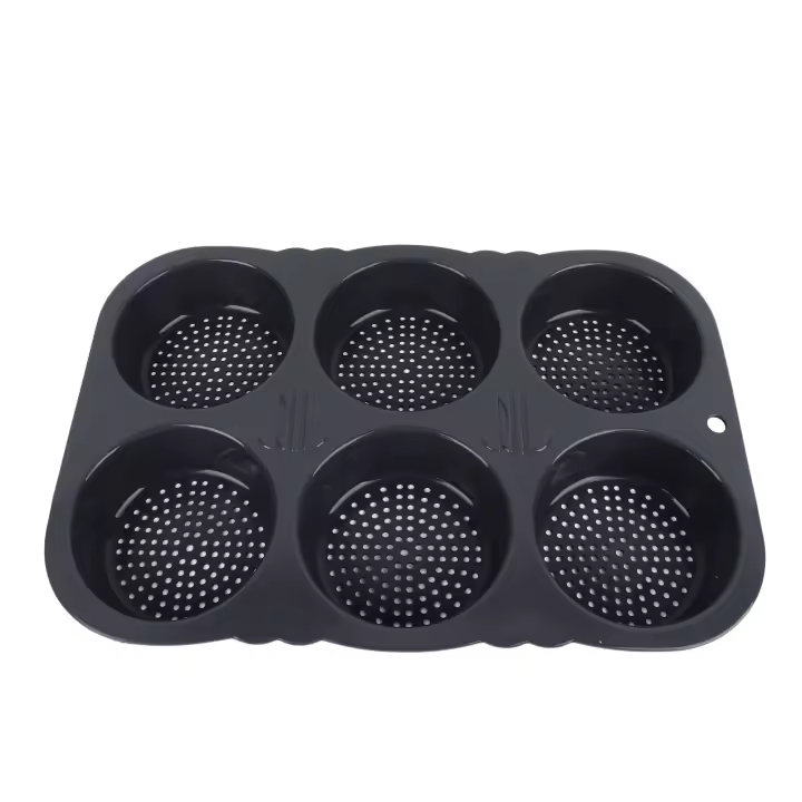 Molde Para Panecillos De Hamburguesa De 6 Cavidades Plegable Resistente Al Calor De -40℉ a +446℉ Molde Reutilizable Para La Cocina - 1