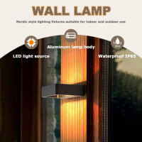Lámpara De Pared Moderna IP65 Impermeable Para Exterior En Negro/Oro Iluminación Para Patio Jardín Diseño Arriba Y Abajo - details 0