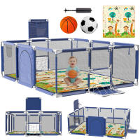 Parque Infantil Bebe + Pelota de Fútbol y Baloncesto - Corralito Plegable 180 x 120 x 60cm - Parque de Juegos Con Malla Transpirable - Centro de Actividades Gimnasio Cuna - details 3