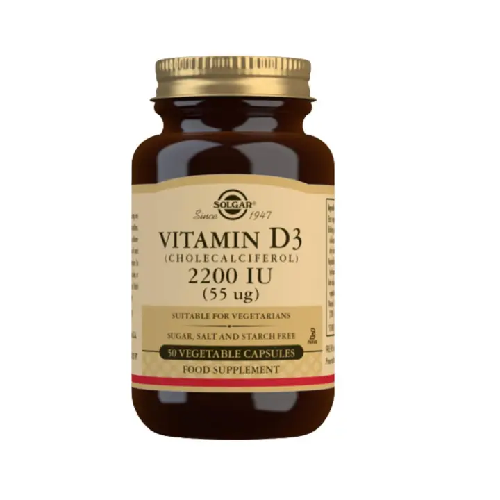 Solgar Vitamina D3 2200 UI - Cápsulas Vegetales para Sistema Inmunitario y Huesos Sanos - 1