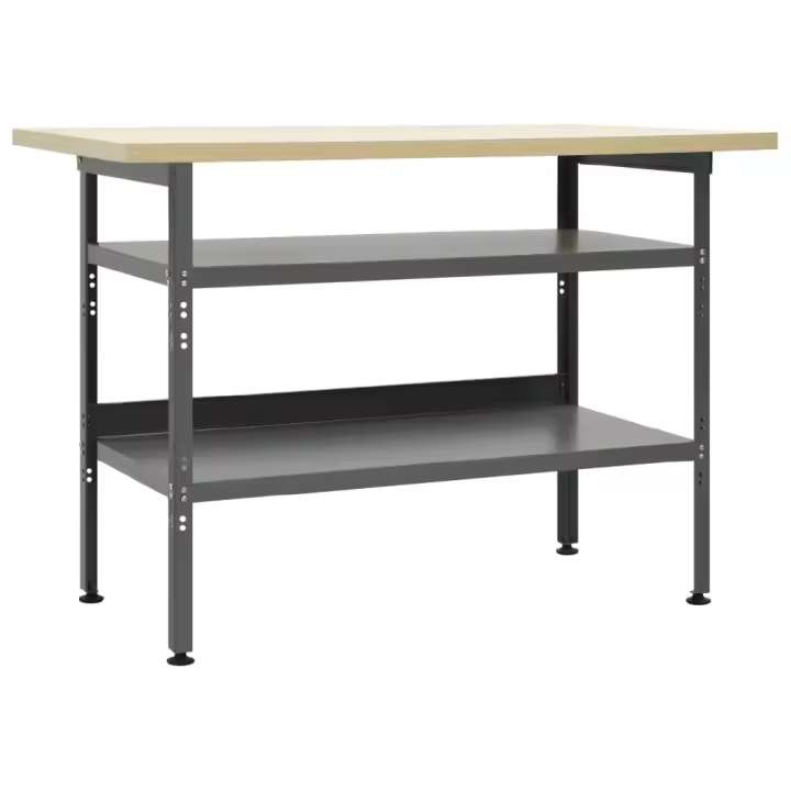 vidaXL BANCO DE TRABAJO DE ACERO GRIS 120X60X85 CM - 1
