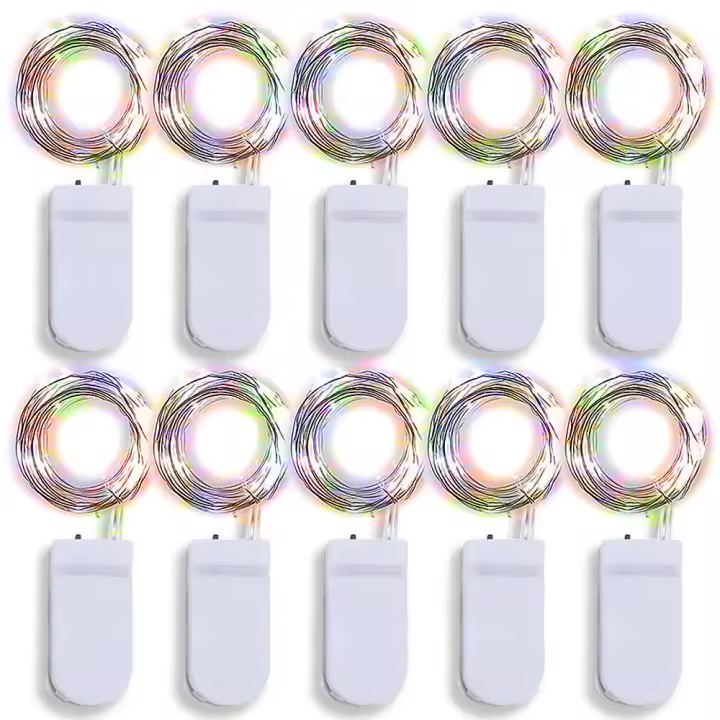 10 Pack Luces Faeir LED Operadas Por Batería Cadena De Luces De Moscas Estrelladas Luna Para DIY Boda Fiesta Dormitorio Patio Navidad - 1