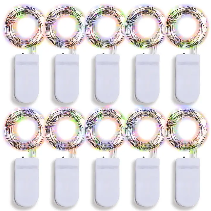 10 Pack Luces Faeir LED Operadas Por Batería Cadena De Luces De Moscas Estrelladas Luna Para DIY Boda Fiesta Dormitorio Patio Navidad - 1