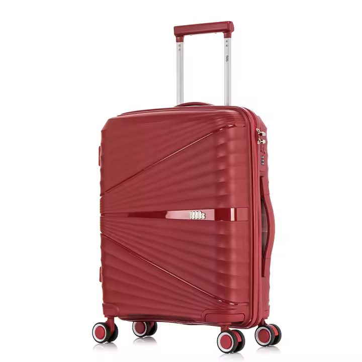 Maleta de Cabina Ligero 55x39x21.5cm (46L) Polipropileno  - Candado Incrustada - 20 Pulgadas -  Negro/Turquesa/RosaDorada/Burdeos/Azul Marino/Amarillo/Blanco/RosaPalo - 1