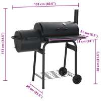 vidaXL Barbacoa clásica de carbón con ahumador - details 6