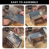 Estufa De Camping Tomshoo Para Madera Con Placa De Asado Portátil Y Plegable De Acero Inoxidable Para Cocinar Al Aire Libre Y Barbacoa - details 10