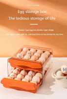 Caja De Almacenamiento De Huevos Para Nevera Con Dos Capas Caja Retráctil De Gran Capacidad Con 32 Compartimentos Estilo Japonés - details 0