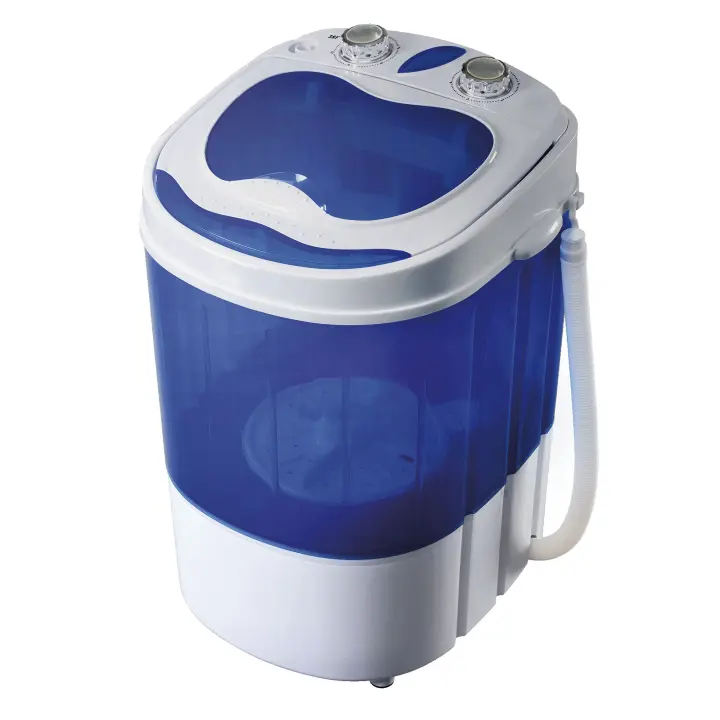 Briebe WM1111 Mini Lavadora Portátil con Centrifugado, Camping, Capacidad Ropa 3Kg, Ideal Viajes, Camper, 150W, Blanco/azul - 1