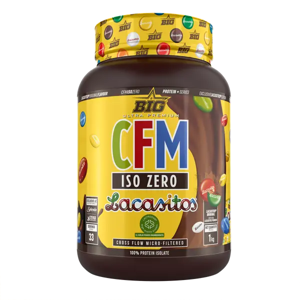Big Proteína CFM ISO ZERO sabor Lacasitos - Proteína Aislada 100% Premium 1kg | Bajo en Grasas y Sin Lactosa - 1